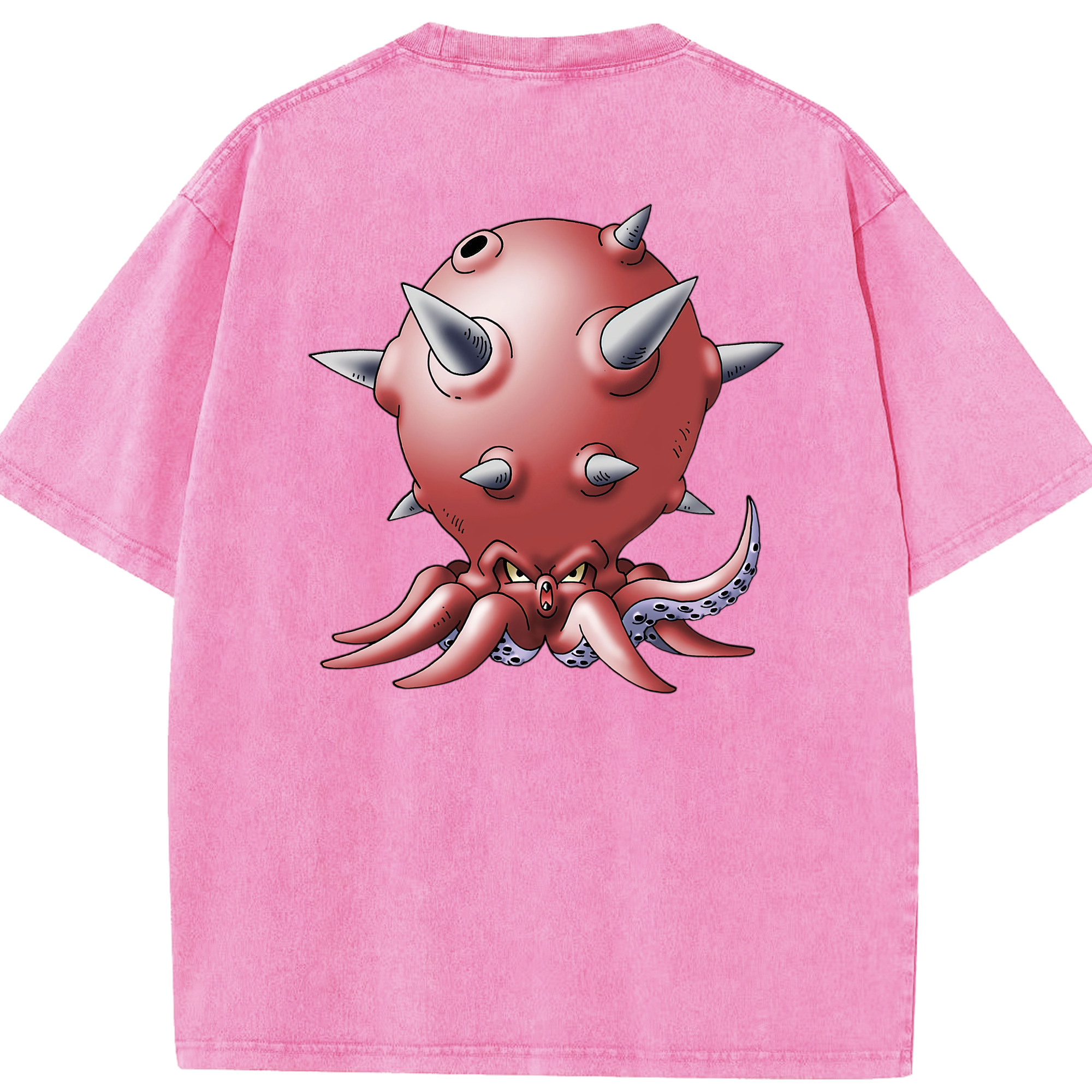 （画像用） ドラゴンクエスト Doragon Kuesuto Dragon Quest 綿100% ヴィンテージ風 半袖Tシャツ（背面プリント）